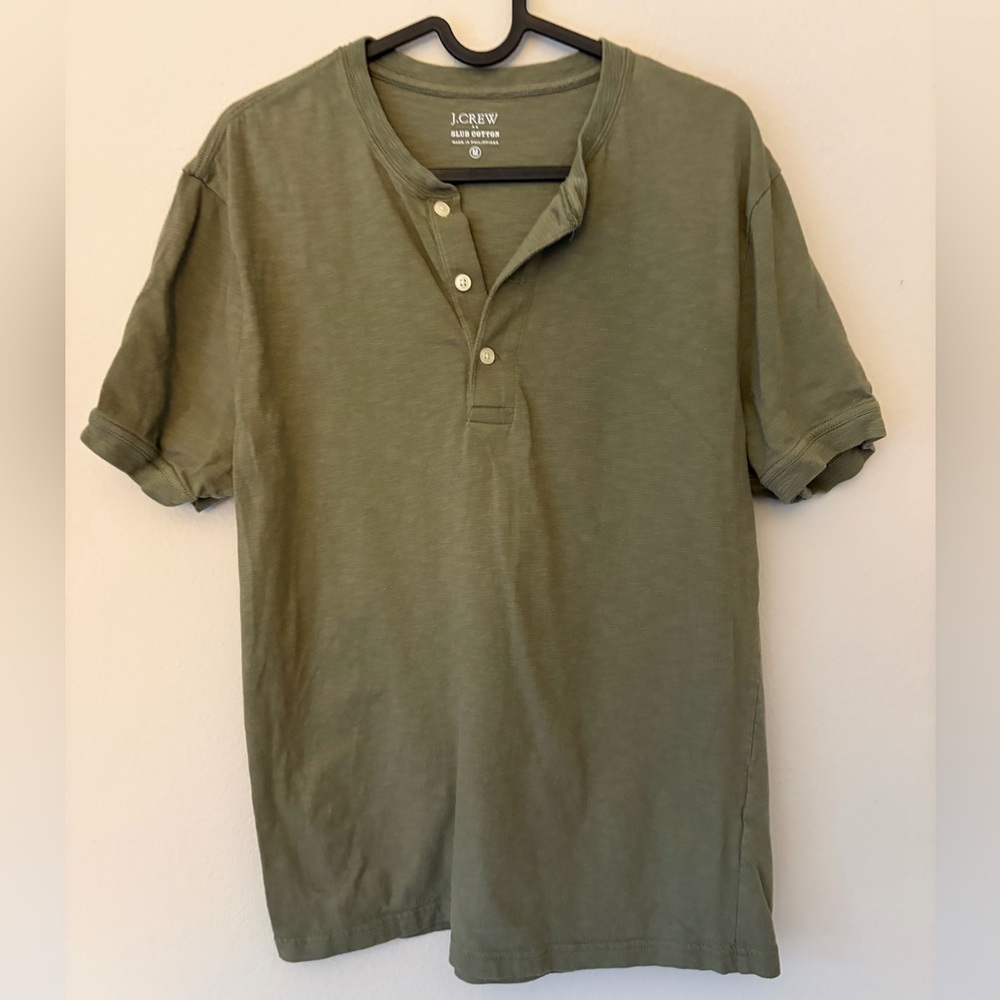 Jcrew Short-Sleeve Henley in Green